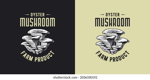 Mushroom oyster for organic, natural vegetarian food. Autumn forest fungi, shroom mushroom picking for t-shirt print