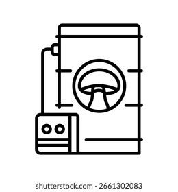 ícone de linha preta de pasteurização de cogumelos para projetos digitais e impressos.  Ícones mínimos de limpeza para aplicativos e sites. Ícones simples modernos para UI UX e branding
