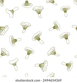Mushroom pattern background vector, mushroom soup. 