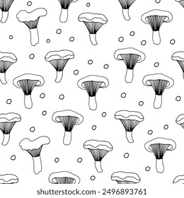 Mushroom pattern background vector, mushroom soup. 