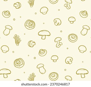 Mushroom pattern background vector,mushroom soup