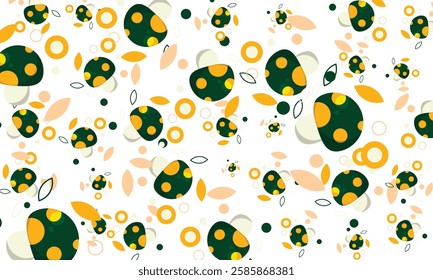 Mushroom pattern background with vintage color, eps10.