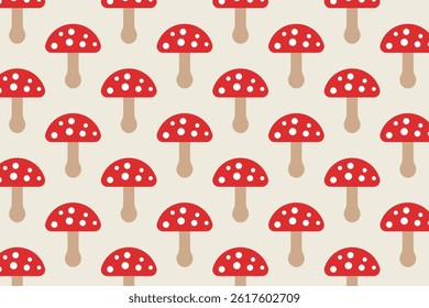 Mushroom pattern . Mushroom background . Mushroom wallpaper . Vector illustration