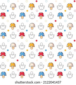 Mushroom Pattern Design, Seamless Pattern