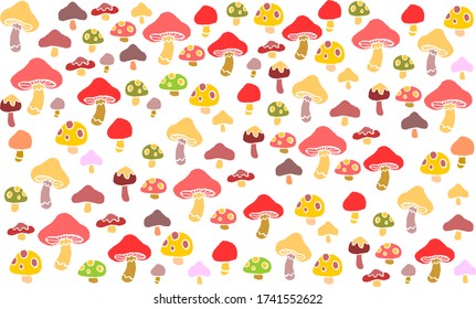 Mushroom pattern illustration. I feel autumn. It is a cute Japanese style material.
It is a wallpaper that seems to appear in a fairy tale.