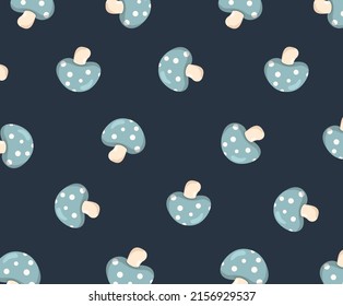 mushroom pattern illustration set. vegetable pattern, veggie, cute, backdrop, fabric, textile, toadstool. Vector drawing. Hand drawn style.