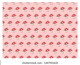 mushroom pattern on a color background vector