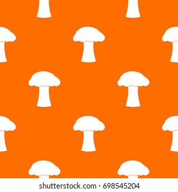 Mushroom pattern repeat seamless in orange color for any design. Vector geometric illustration