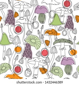 Mushroom pattern seamless design graphic