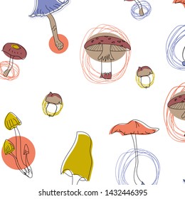 Mushroom pattern seamless design graphic