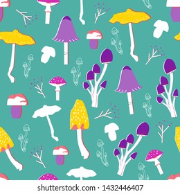 Mushroom pattern seamless design graphic