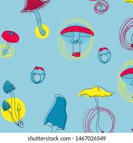 Mushroom pattern seamless design graphic