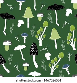 Mushroom pattern seamless design graphic