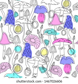 Mushroom pattern seamless design graphic