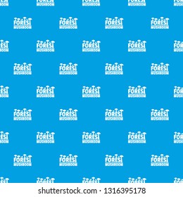Mushroom pattern vector seamless blue repeat for any use