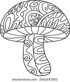 Pilz mit Mustern Isolierte Färbung Seite 