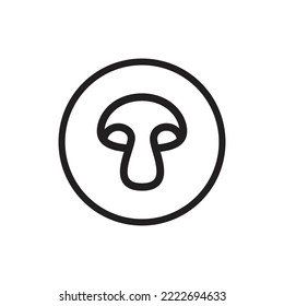 Mushroom pictogram for mushroom organic farm logo.