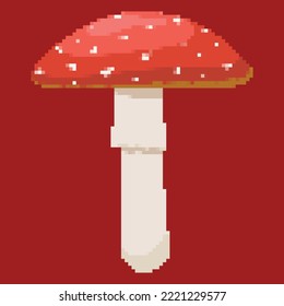 Mushroom Pixel Art 64bit Retro