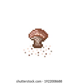 Mushroom pixel art. Cute pixel mushrooms. Vector illustration.