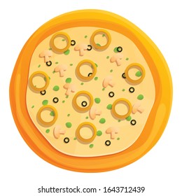 Mushroom pizza icon. Cartoon of mushroom pizza vector icon for web design isolated on white background