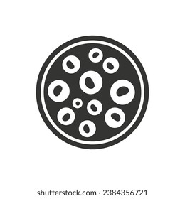 Mushroom Pizza Icon on White Background - Simple Vector Illustration