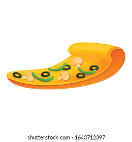Mushroom pizza slice icon. Cartoon of mushroom pizza slice vector icon for web design isolated on white background