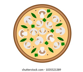mushroom pizza top viewe