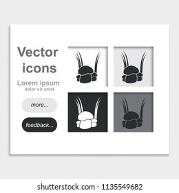 Mushroom placed on web page template flat vector icon.