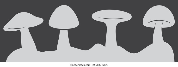 Icono plano de la planta de la seta, muestra del Vector, pictograma colorido negro y gris de las setas aislado en blanco. Símbolo, ilustración del logotipo. Ilustración de Naturaleza. 