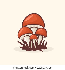 mushroom plant vector illustration cartoon cute design