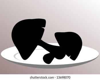 mushroom in a plate	
