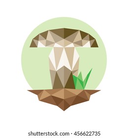Mushroom in polygon flat design
