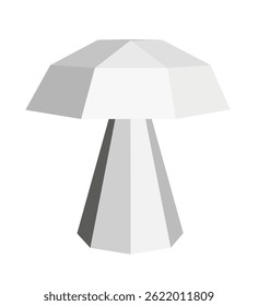 Polygonales Pilzmodell. Vektorgrafik. 3D