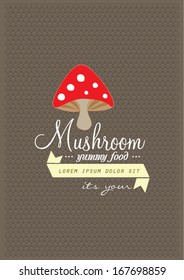 mushroom poster template vector/illustration / background/ greeting card