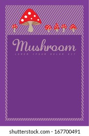 mushroom poster template vector/illustration / background/ greeting card