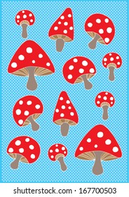 mushroom poster template vector/illustration / background/ greeting card