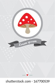 mushroom poster template vector/illustration / background/ greeting card