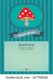 mushroom poster template vector/illustration / background/ greeting card