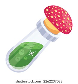 Mushroom potion tube premium 2d icon 