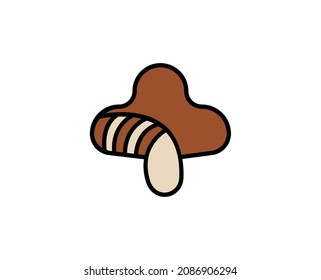 Symbol für die Premium-Linie von Mushroom. Einfaches hochwertiges Piktogramm. Moderne Kontursymbole. Schlagt Vektorgrafik auf weißem Hintergrund. 