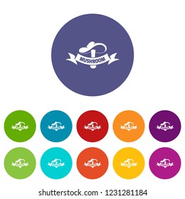 Mushroom product icons color set vector for any web design on white background