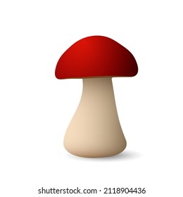 Mushroom with red cap fly agaric. Poisonous plant with colorful hat with psychedelic and healing vector effect.