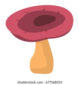 Mushroom with red hat on white background element for mushroom design