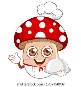Mushroom Red Mascot Cartoon in Vektorillustration