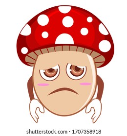 Mushroom red mascot cartoon in vector