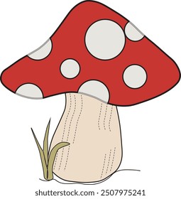 mushroom red and yellow vector