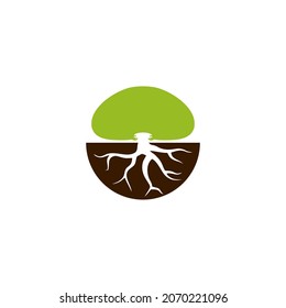 mushroom root vector stock logo design