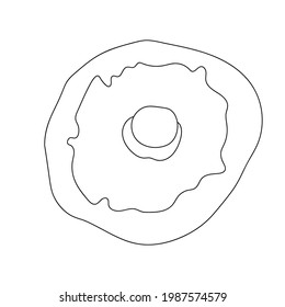 Mushroom royal champignons line, great design for any purposes. Vegan and vegetarian food. Organic nutrition. Autumn. Vector doodle