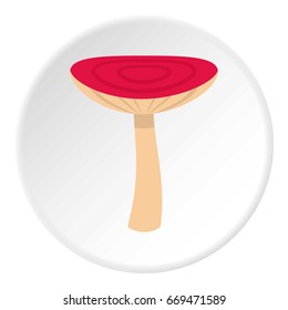 Mushroom russet icon in flat circle isolated on white background vector illustration for web