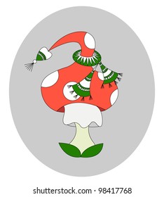 Mushroom in a scarf Ã¢Â?Â? color green